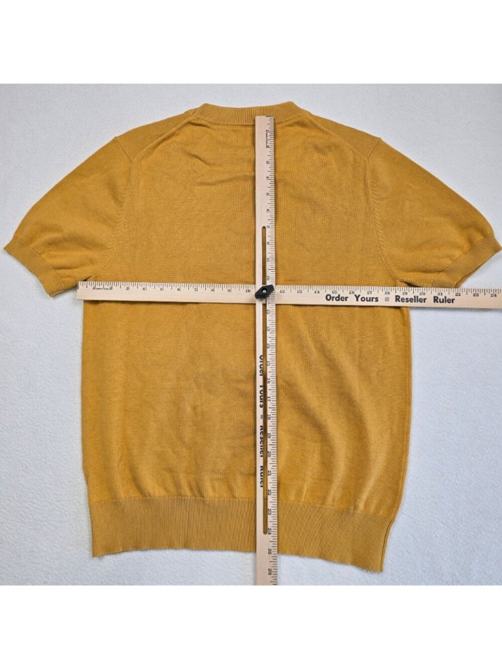 WE Lusain Small Mens Short-Sleeve Sweater Gold Omega Bear Embroidered Patch - Picture 4 of 4